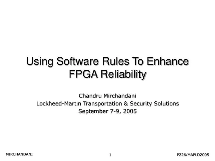 using software rules to enhance fpga reliability