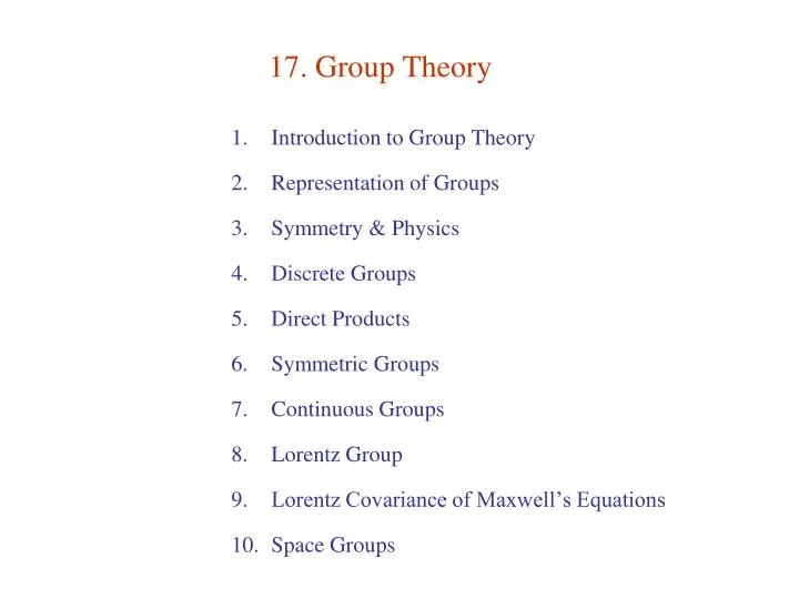 17 group theory