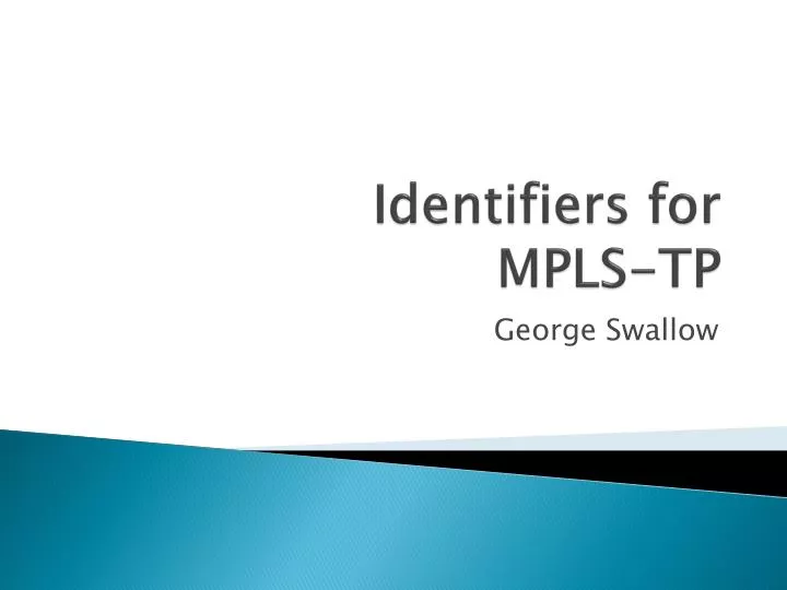 identifiers for mpls tp