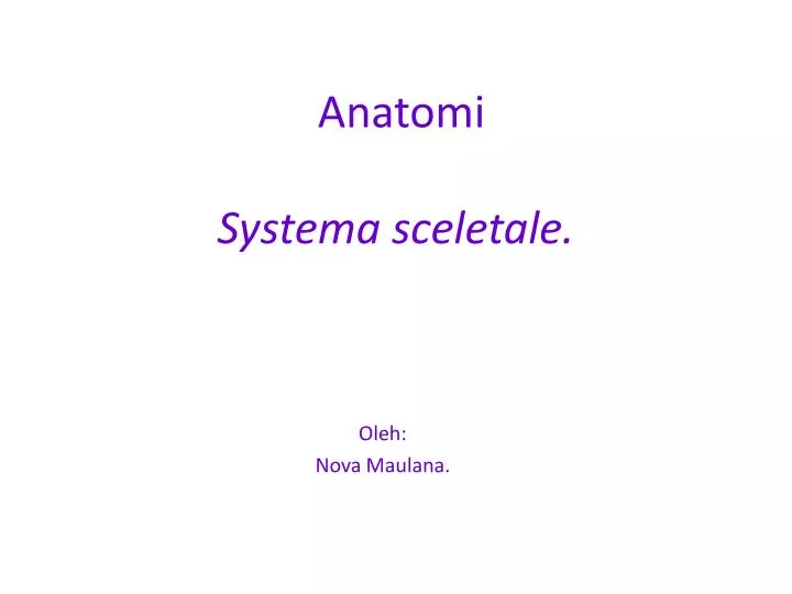 anatomi systema sceletale