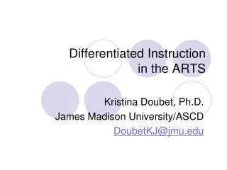 Differentiated Instruction in the ARTS