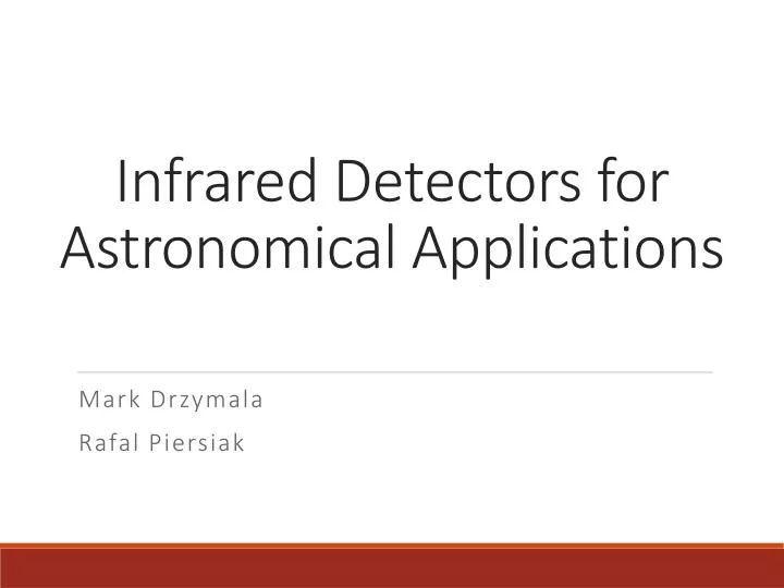 infrared detectors for astronomical applications