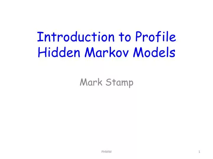 introduction to profile hidden markov models