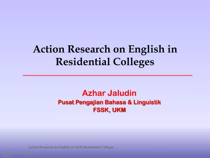 action research on english in residential colleges