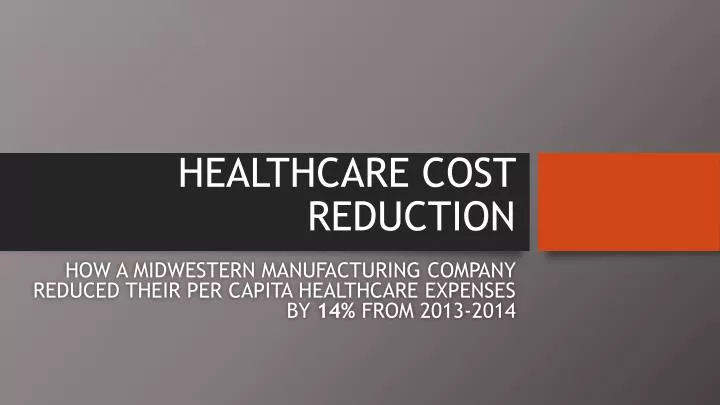 healthcare cost reduction