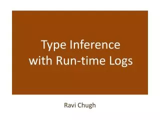 Type Inference with Run-time Logs