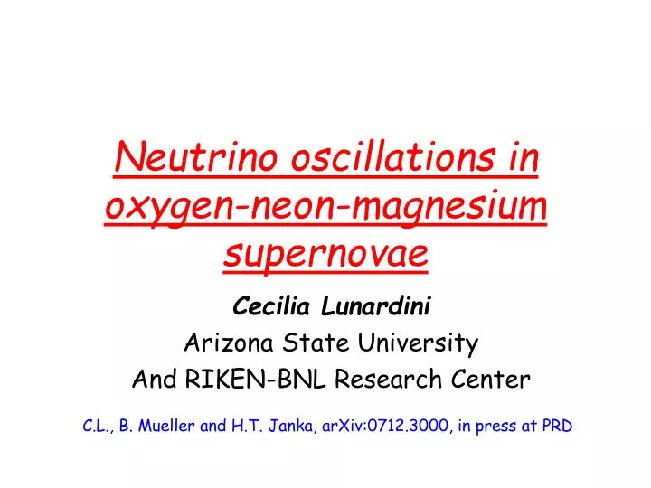 neutrino oscillations in oxygen neon magnesium supernovae