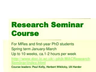 Research Seminar Course