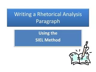 Writing a Rhetorical Analysis Paragraph