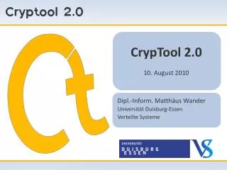 CrypTool 2.0 10. August 2010