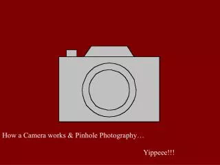 How a Camera works &amp; Pinhole Photography…