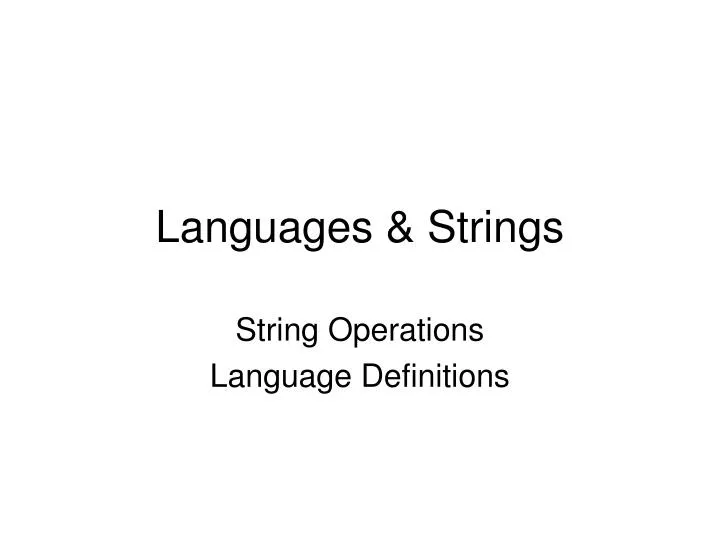 languages strings