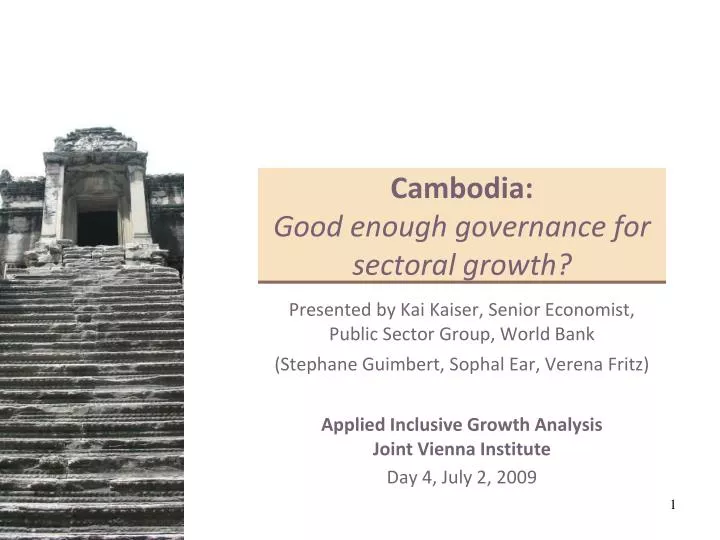 cambodia good enough governance for sectoral growth