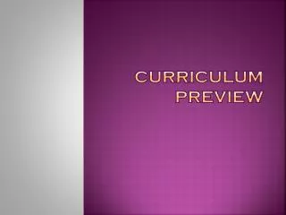 CURRICULUM PREVIEW