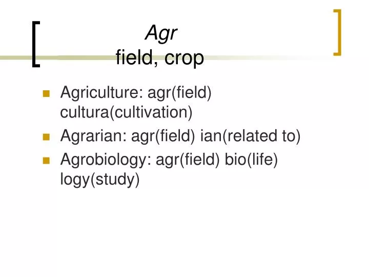 agr field crop
