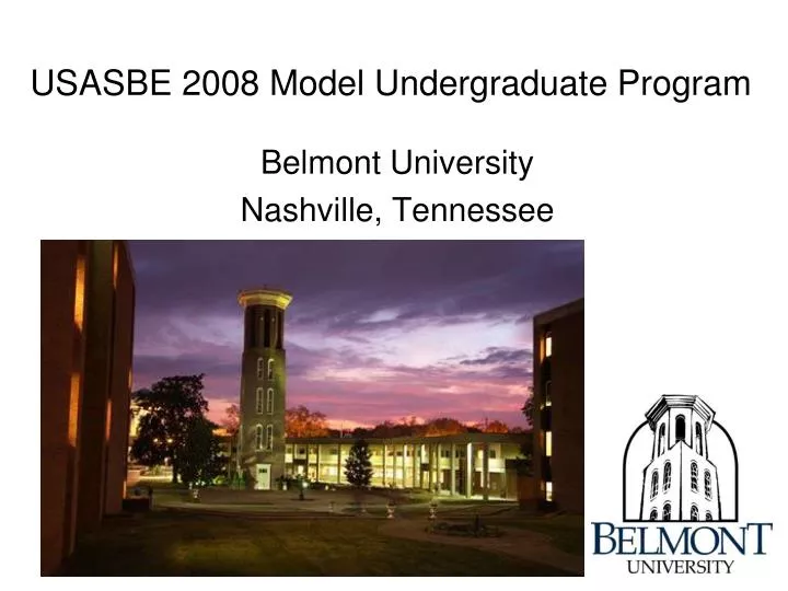 usasbe 2008 model undergraduate program