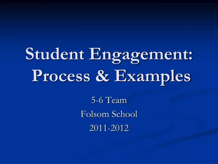 student engagement process examples