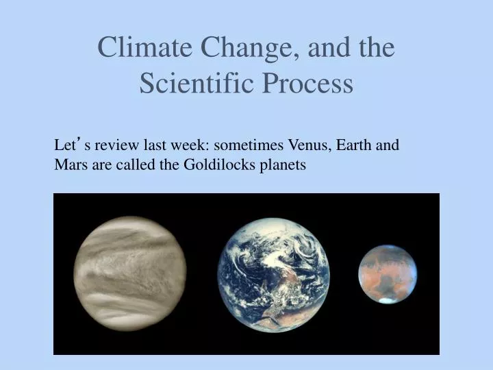 climate change and the scientific process