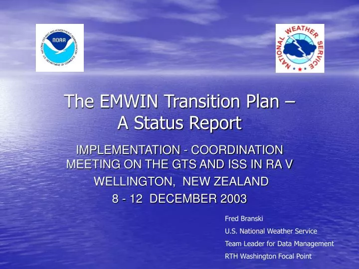 the emwin transition plan a status report