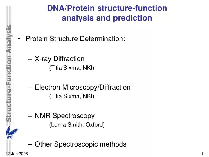 dna protein structure function analysis and prediction