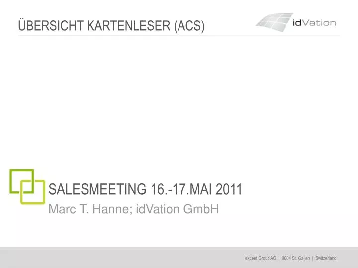 salesmeeting 16 17 mai 2011