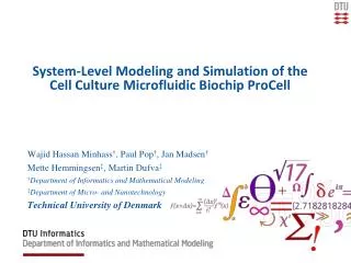 System-Level Modeling and Simulation of the Cell Culture Microfluidic Biochip ProCell