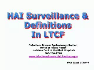 HAI Surveillance &amp; Definitions In LTCF