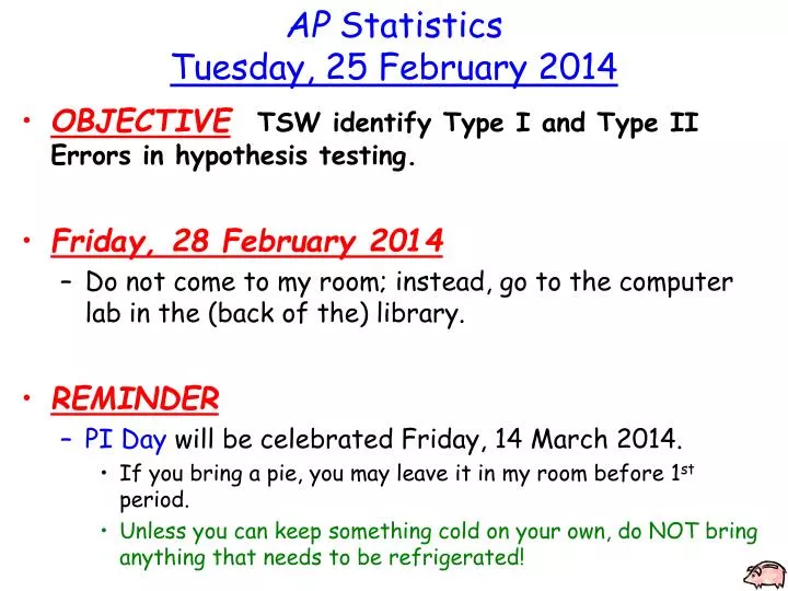 ap statistics tuesday 25 february 2014