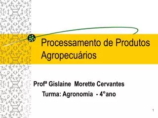 Processamento de Produtos Agropecuários