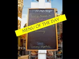 MENU OF THE DAY