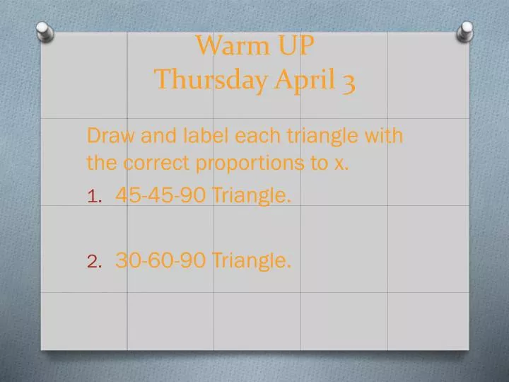 warm up thursday april 3