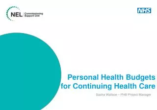 Personal Health Budgets for Continuing Health Care