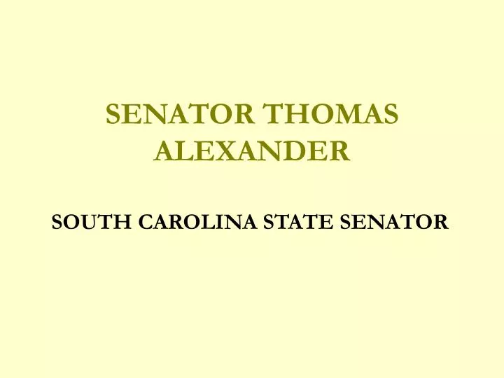 senator thomas alexander