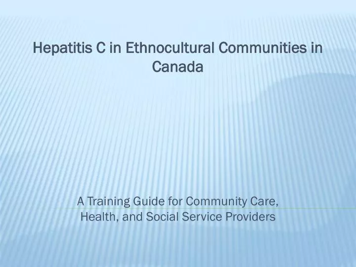 a training guide for community care health and social service providers