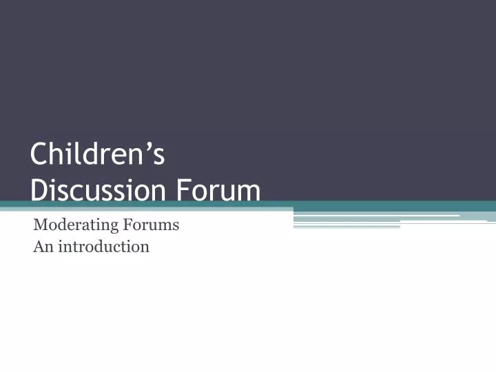 children s discussion forum