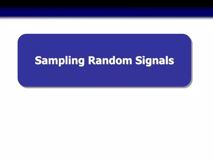 sampling random signals