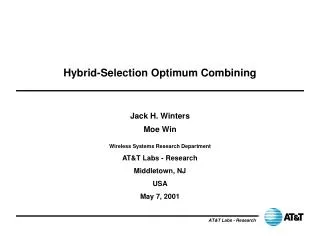 Hybrid-Selection Optimum Combining