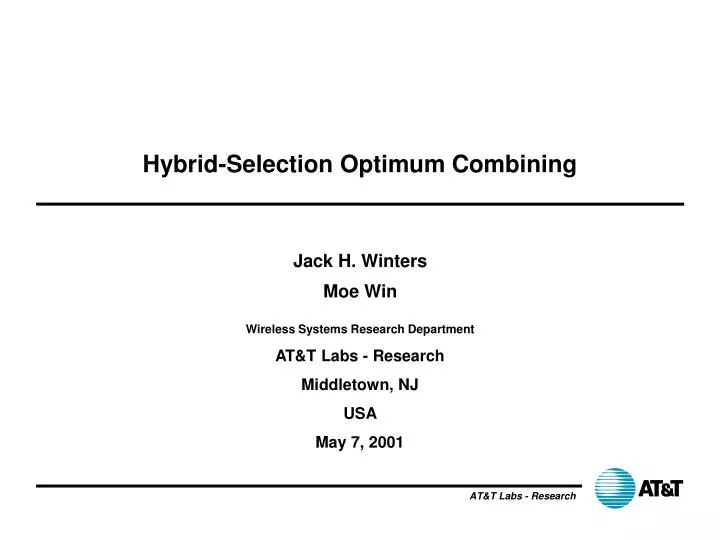 hybrid selection optimum combining