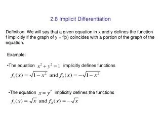 2.8 Implicit Differentiation