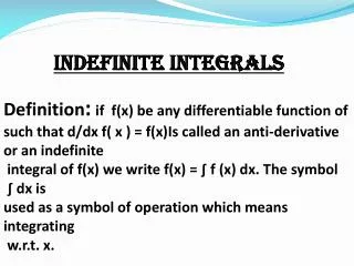 Indefinite integrals