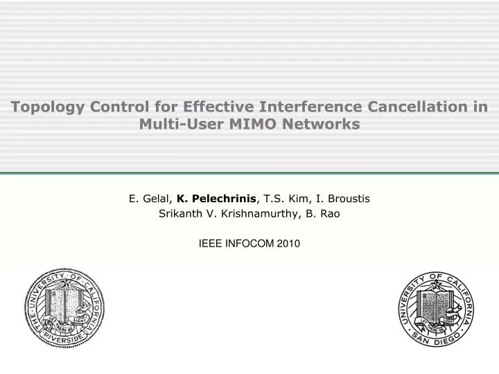 topology control for effective interference cancellation in multi user mimo networks