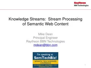 Knowledge Streams: Stream Processing of Semantic Web Content