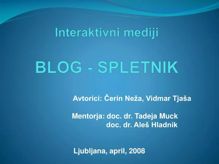 interaktivni mediji blog spletnik