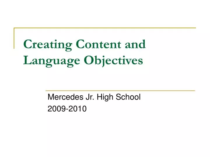creating content and language objectives