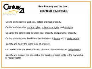 Real Property and the Law