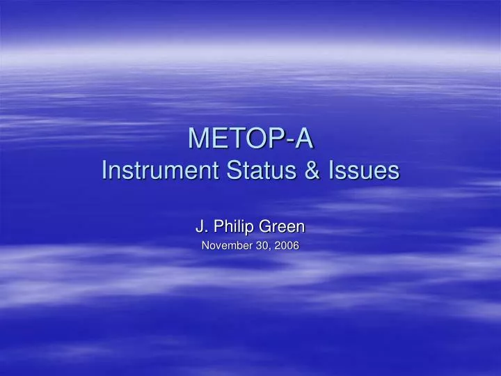 metop a instrument status issues