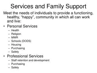 Services and Family Support