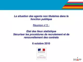 La situation des agents non titulaires dans la fonction publique Réunion n°2 :