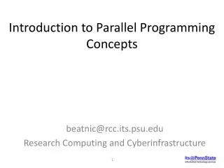 Introduction to Parallel Programming Concepts