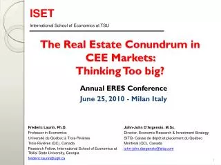 The Real Estate Conundrum in CEE Markets: Thinking Too big?